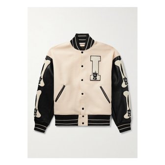 캐피탈 인조 가죽 울 혼방 바시티 재킷 뉴트럴 1647597325373175