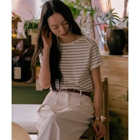Bunny half sleeve volume ringer t-shirt_Melange