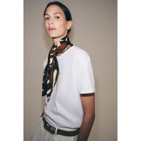 우먼 ZARA 자라 100% 비스코스 애니멀 프린트 스카프 브라운 4758/200/700 11562628