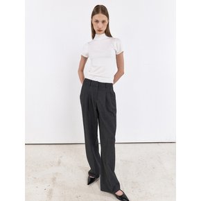 TAILORED OVER FIT WOOL PANTS [CHARCOAL][BLACK]