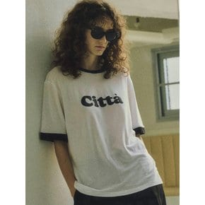 Retro Citta Logo Overfit Ringer T-shirt_CTT320(White)