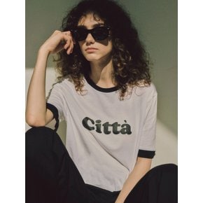 Retro Citta Logo Overfit Ringer T-shirt_CTT320(White)