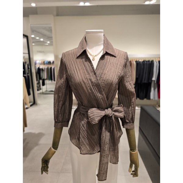 [파주점] 스트라이프 카라넥 셔츠 블라우스 JS5B0BL891