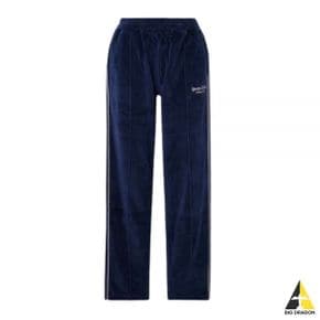 SPORTYRICH Script Velour Track Pants - NavyCream (PAAW237NA 31) (스크립트 벨루어 트랙 팬츠