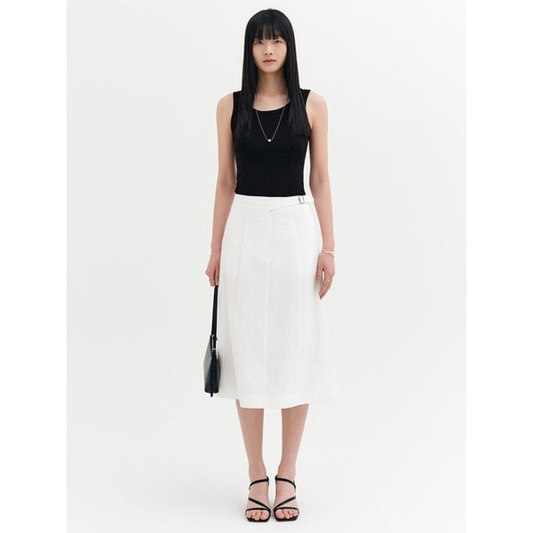 카밀 에이라인 미디 스커트_화이트 / CAMILLE A-LINE MIDI SKIRT_WHITE