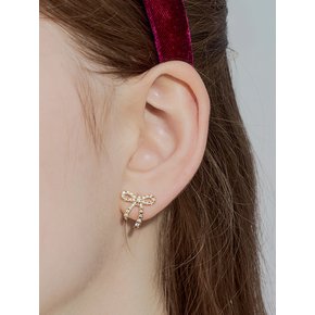 joyful ribbon cubic earring