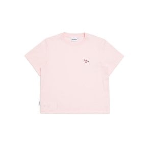 Z262WST720- L/PINK  우먼 엔젤 와펜 크롭 반팔 티셔츠