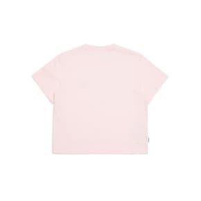 Z262WST720- L/PINK  우먼 엔젤 와펜 크롭 반팔 티셔츠