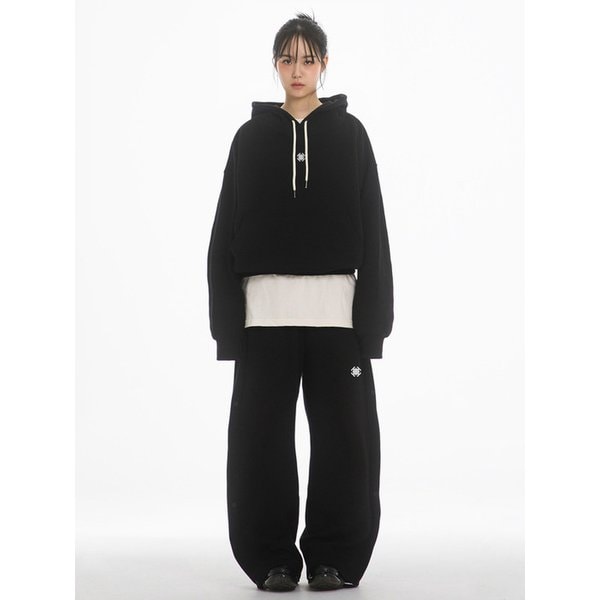 DEMONIC ANGEL OVER FIT HOODIE - BLACK