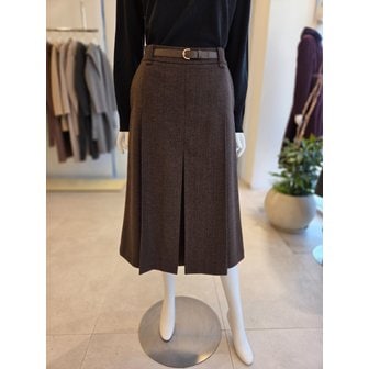 더아이잗 [여주점] [더 아이잗] 여성 울 블렌드 헤링본 플리츠 스커트 (IRBA0SK161)