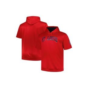 4120701 PROFILE Mens Profile Red St. Louis Cardinals Big  Tall Contrast Short Sleeve Pullo