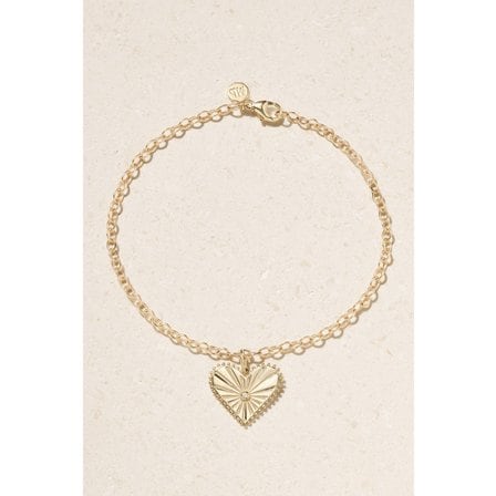 MARLO LAZ Pour Toujours 14-karat Gold Diamond Anklet 골드