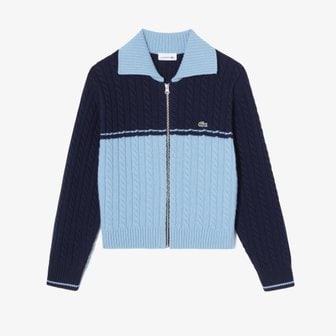 라코스테 [시흥점] 여성 울 혼방 집업 가디건 AF810E-54N