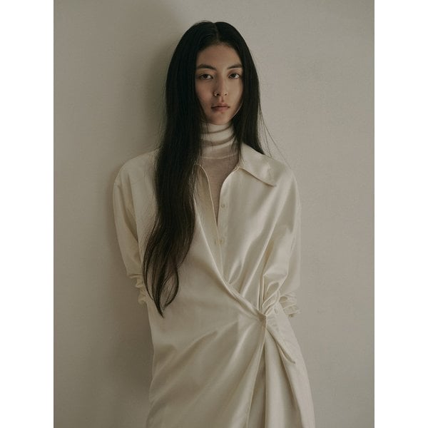 BENI SHIRT WRAP LONG DRESS_CREAM