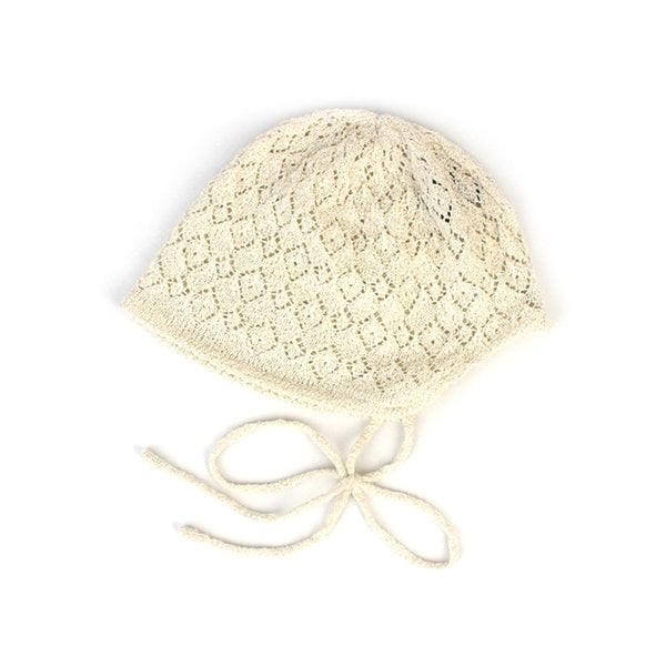 Soft Cool Ivory Knit Bonnet Hat 보닛햇