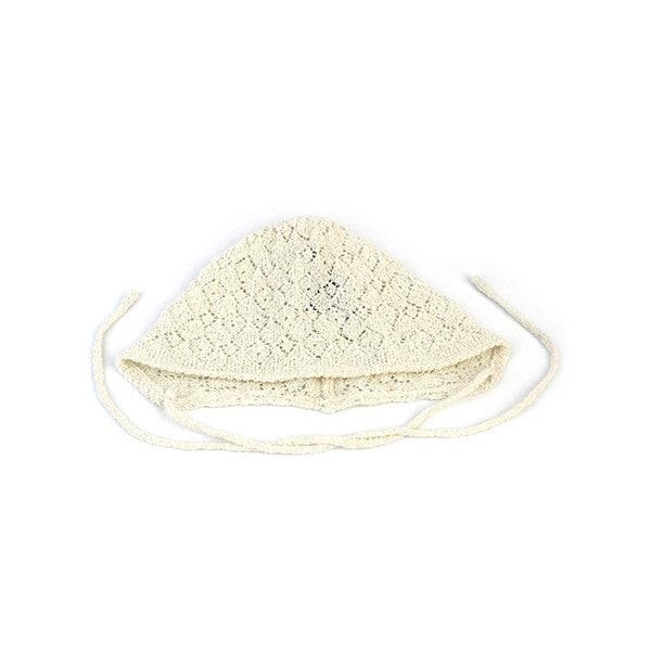 Soft Cool Ivory Knit Bonnet Hat 보닛햇
