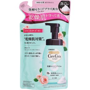 케어세라 하이 모이스처라이징 폼 바디 워시, 프루티 로즈, 리필, 385mL