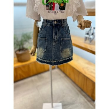 레코브 밑단데끼 데님스커트(LG31D8DS510X)