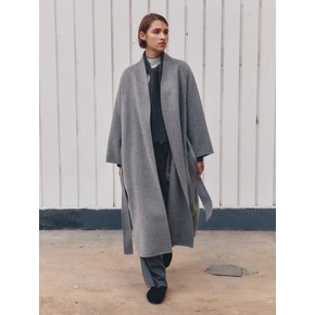 CASHMERE BLEND COLLARLESS HANDMADE COAT