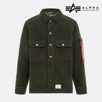 알파인더스트리 [공식] 알파인더스트리 울 셔츠 자켓 Dark Green