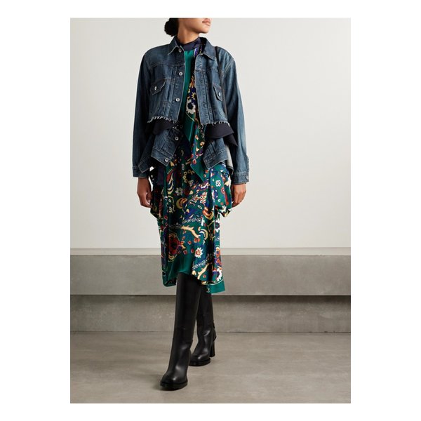 레이어드 프레이 데님 울 펠트 재킷 미드 데님 46376663162908248