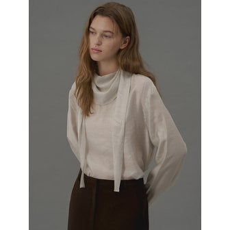 토르테 Scarf Tie Blouse Mint Gray