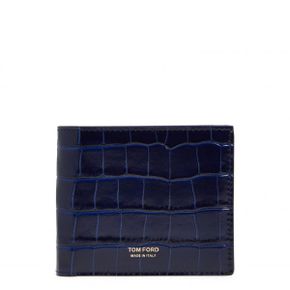 4756983 TOM FORD T-Line Croc Embossed Leather Bifold Wallet