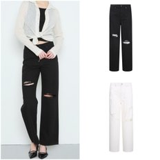 버커루 여성 특가 데미지 와이드 WE/BK 청바지
