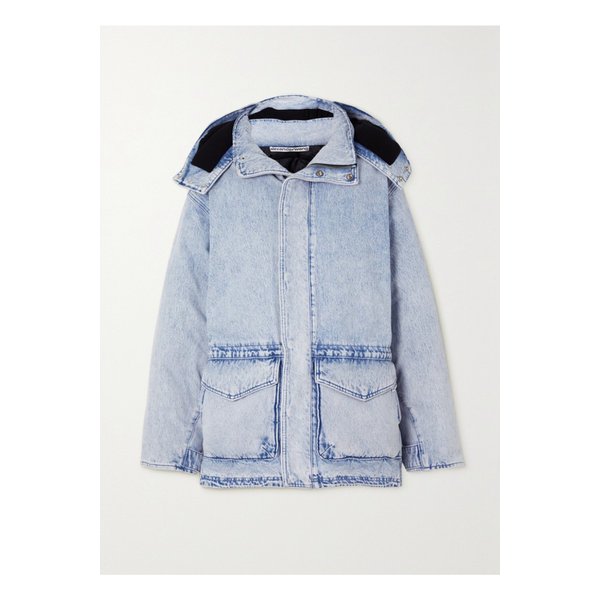 Oversized Hooded Padded Bleached Denim Jacket 라이트 데님 1647597285618383