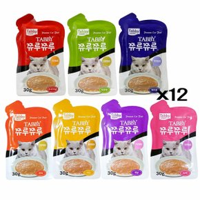 태비토퍼 쮸루쮸루 파우치 30g X12 고양이 짜먹는간식 (WC154E5)