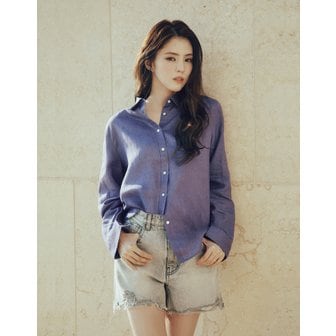 지오다노 지오디노 NEW 한소희 린넨 셔츠 345518