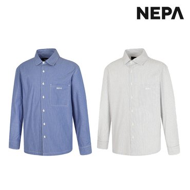 네파 남성 라이프 스트라이프 긴팔 셔츠(루즈핏)(7J11541)