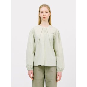 shirring sleeve blouse_apple green