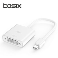 Basix 미니 mini DP to DVI 어댑터 15cm 1080P 고화질 영상전송 미러링 PC 모니터 TV 빔프로젝트