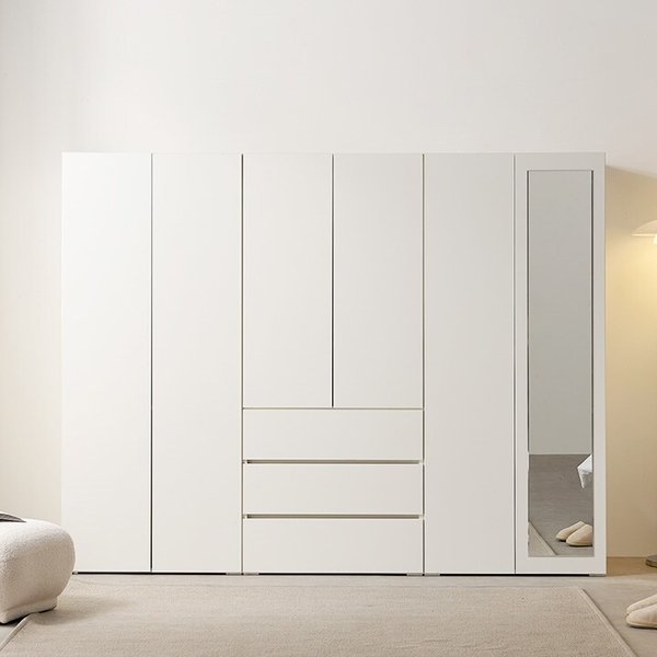 라빈 모듈 시스템 맞춤형 2400 전신거울 3단 서랍 옷장 이불장 장롱 세트 [착불]