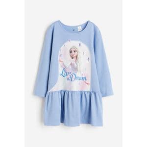 H&M 패턴 코튼 드레스 라이트 블루/겨울왕국 1123958016