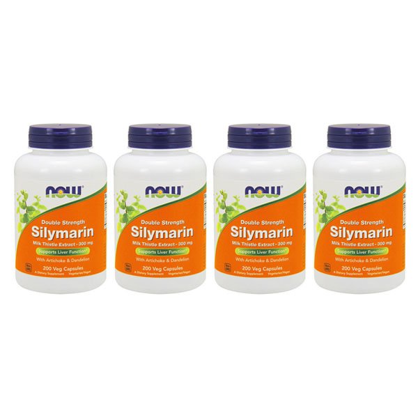 4개 Now Foods 나우푸드 실리마린 밀크시슬 300mg 200 베지캡슐
