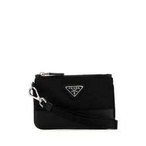 PRADA  Black nylon and leather wallet BLACK