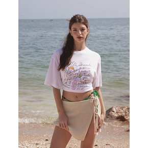 White Cocktail Semi Overfit T-shirt