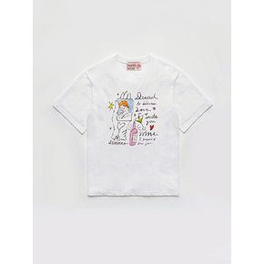 White Cocktail Semi Overfit T-shirt