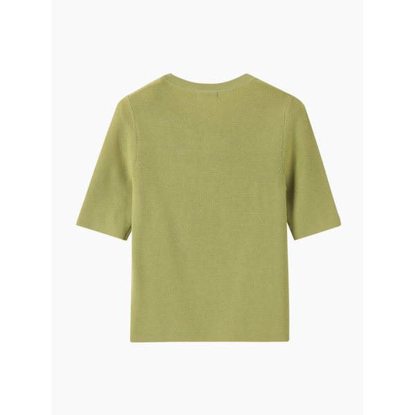 울 골조직 5부 소매 니트_SAKP04611OL