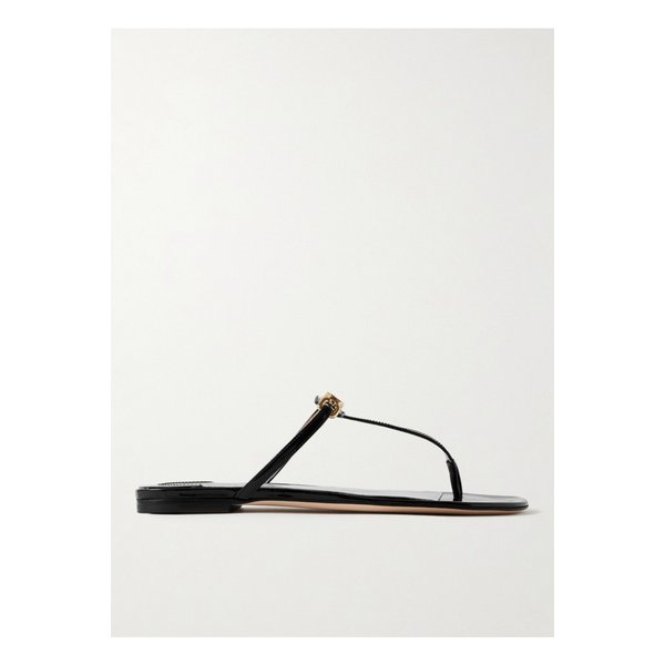 로고 장식 페이턴트 가죽 샌들 1647597337022615