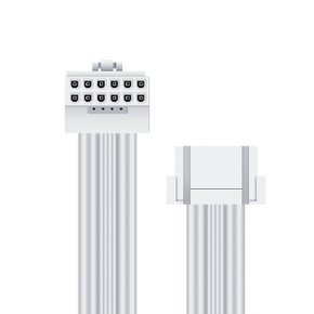 12V-2x6 STD 90도 연장 케이블 0.1m 화이트 정방향/영샵