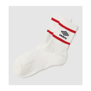 엄브로 남녀공용 오피셜 스트라이프 미드 삭스 UQ223CSC55RED