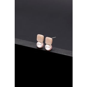 Peachmoonstone Pink Pearl Earrings 10mm [Option-귀찌 Earclip]