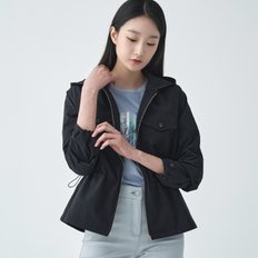지센 (2컬러) 스판 후드 허리스트링 숏 점퍼 LSJPO251