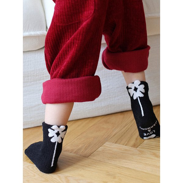 [ACC]플라워 수면양말 블랙