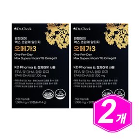 DR CHECK 원퍼데이 맥스 초임계 알티지 오메가3 30캡슐/ 2개 오메가쓰리 RTG OMEGA 3