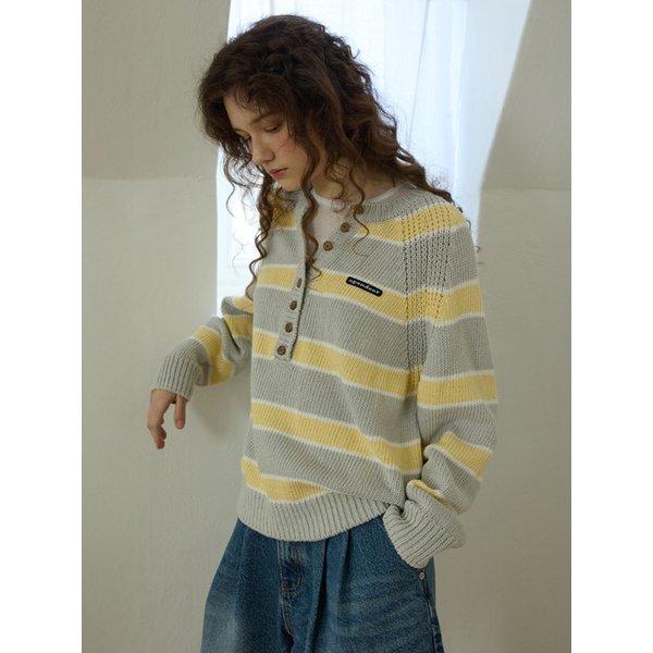 Latte stripe knit Yellow