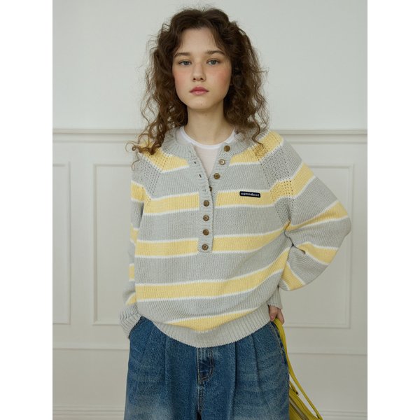 Latte stripe knit Yellow